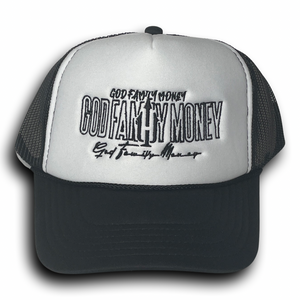 God Family Money Trucker Hat (Blk/White)